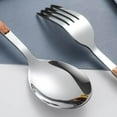 thumbnail image 2 of ROMANSENTIAL Stainless Steel Silverware Flatware Set 4Pcs Wood Color, 2 of 8