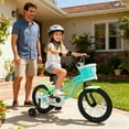 thumbnail image 4 of Costway Vélo pour Enfants 16 Pouces avec Roues Stabilisatrices, Panier, Freins à Main et à Rétropédalage, Selle Réglable Vert, 4 of 9