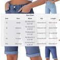 thumbnail image 4 of VBVC Women's High Waisted Denim Bermuda Shorts,Stretchy Slim Cuffed Bottoms For Women,Ladies Casual Summer Tummy Control Jean Shorts with Pockets,Sky Blue,S-2XL, 4 of 10