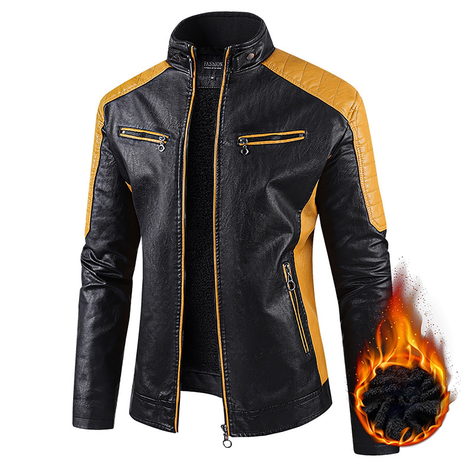 入荷now 口コミ Fall Men for Jackets Motorcycle JURANMO Winter Color Trendy Clothing