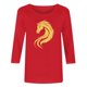 thumbnail image 5 of TaTaai Womens New Year 2026 Print Three Quarter Sleeve Round Neck Casual Top Holiday Celebration Blouse Festival Party Wear Gift, 5 of 5