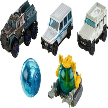 Matchbox Jurassic World Set of 5 1:64 Die-cast Vehicles & 1 Mini Dinosaur Figure (Styles May Vary)