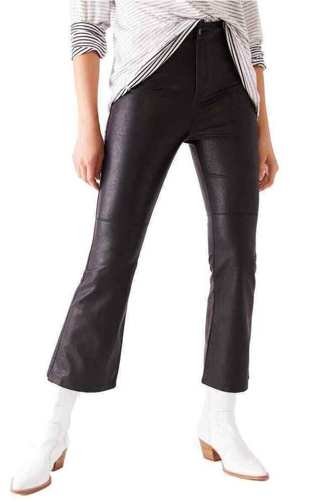 People Sasha Crop Faux Leather Pants 