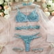 thumbnail image 5 of Gibobby Lencería mujer erótica Conjunto de ropa interior de encaje para mujer, conjunto de ropa interior y ropa interior de encaje con correa(Azul, G), 5 of 5