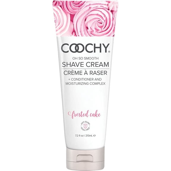 Coochy Shave Cream - Moisturizing Shave Lotion - Gentle Intimate Shaving Cream - For Bikini Area, Underarms, Legs & More - Rash-Free, Hydrating Formula - Frosted Cake, 7.2 oz