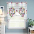thumbnail image 6 of Swag Curtains Valances for Windows, Happy Easter Short Kitchen Window Curtains Over Sink, Spring Tulips Eggs Daisy Floral Cafe Curtains Panel Set Of 2,Rod Pocket, 36 Inches Length Color Plaid, 6 of 9