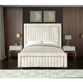 thumbnail image 4 of Meridian Furniture Dolce Solid Wood and Velvet King Bed in Cream, 4 of 5