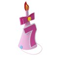 thumbnail image 3 of KAKOWELY Sombreros de fiesta de cumpleaños para niños, gorros de corona de príncipe kawaii para niñas y niños, accesorios para fotos de cumpleaños, decoración para fiestas (número 7 rosa), 3 of 4