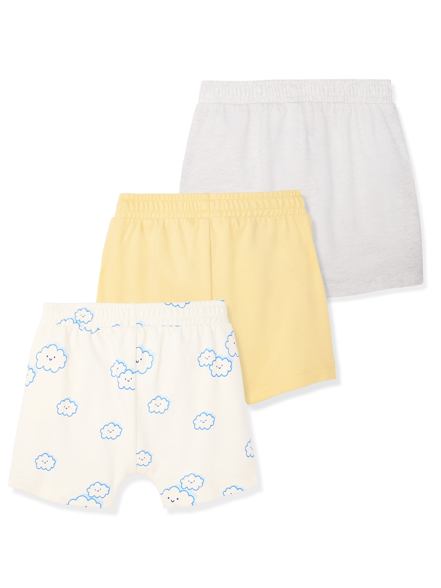 Garanimals Newborn & Baby Boy Cotton Pull-On Shorts, Solids & Prints, 3-Pack, Sizes 0 - 24M