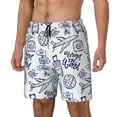 thumbnail image 1 of Balery World Travel2 Bañador para hombre, shorts de playa de secado rápido con entrepierna y forro de compresión-Small, 1 of 6