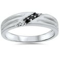 thumbnail image 1 of Bague Alliance pour Homme en Diamant Noir en Or Blanc 14 K, 1 of 3