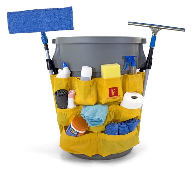 Bolsa de basura Farag Janitorial de vinilo resistente, amarilla