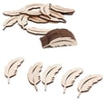 thumbnail image 5 of 25x Feather Shape Unfinished Wood Slices Wooden Pieces for Wedding, 5 of 7