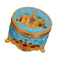 thumbnail image 3 of Joyero de viaje, organizador de joyas, portátil, redondo, de , estuche decorativo para guardar colgantes, dijes y collares., 3 of 8