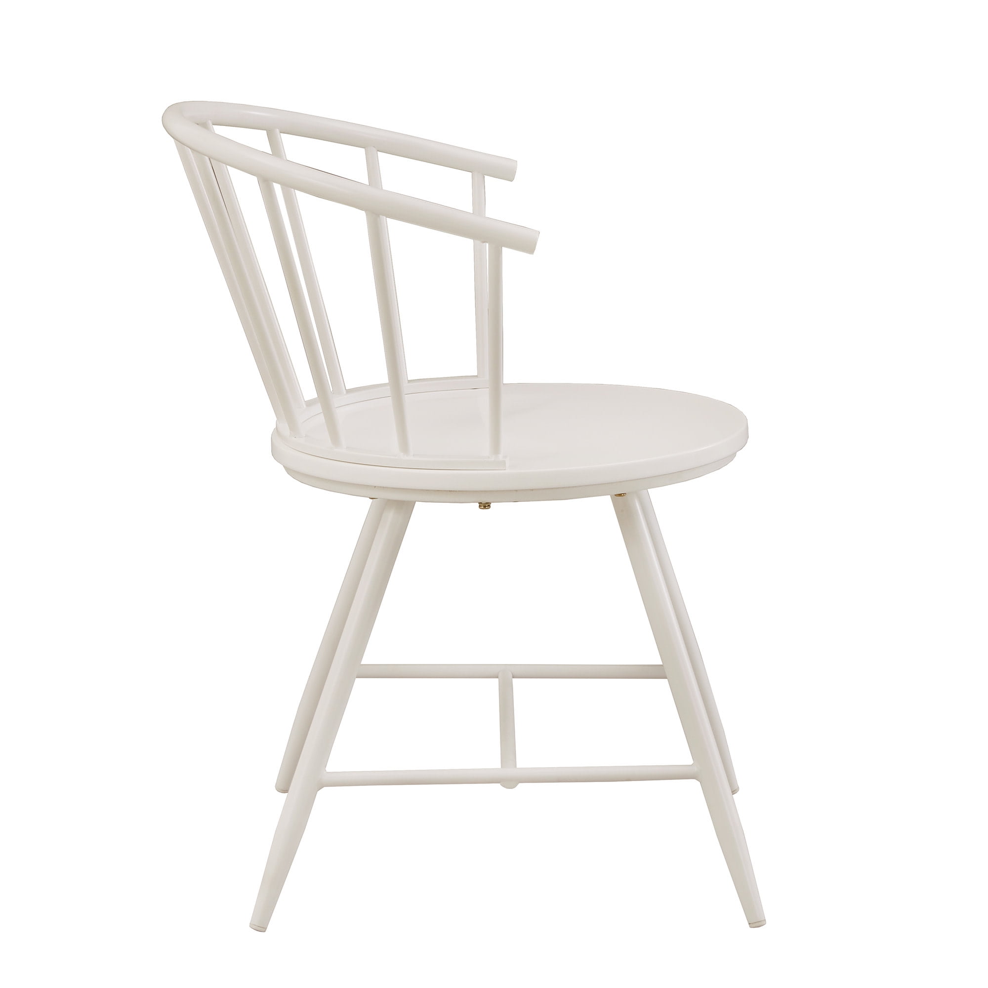 Weston Home Lydford Slope Low Back Windsor Metal Side Chairs, Set of 2, White