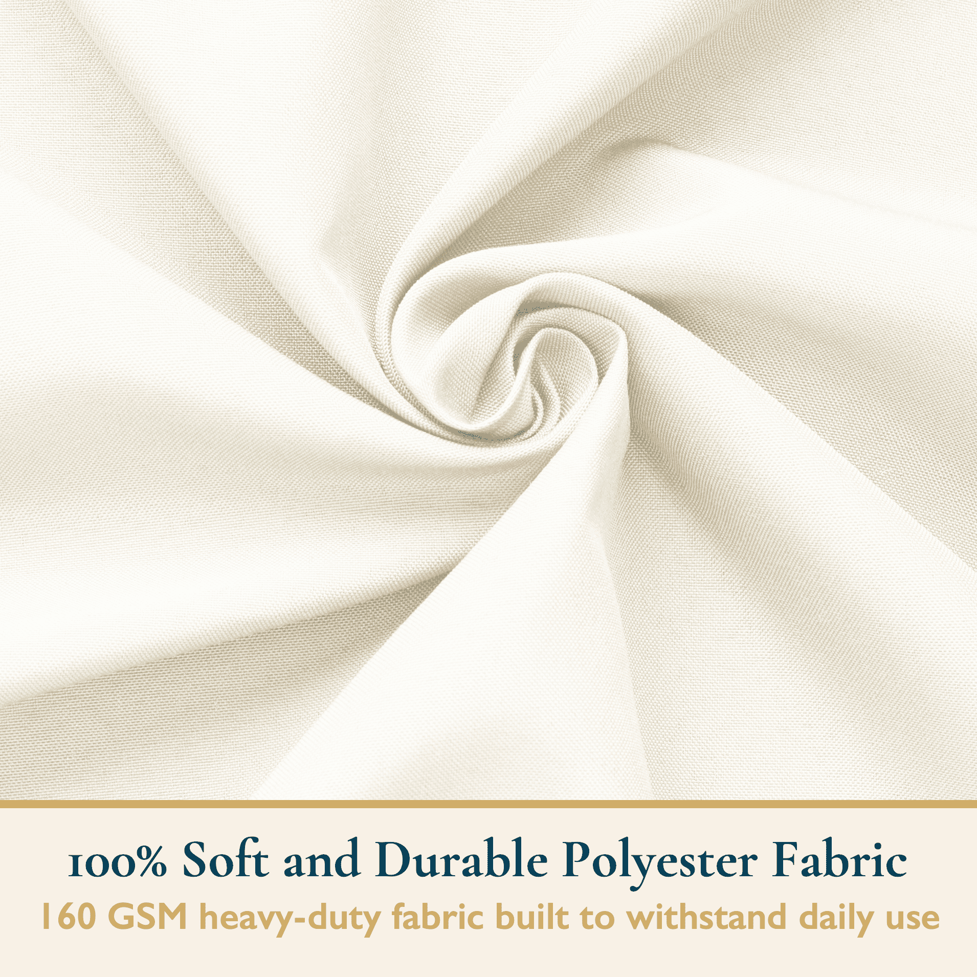 ComfiTime Tablecloth – 90 x 156 Durable Polyester Fabric Table Cover Cloth for 11-12 ft Rectangle Table, Spill/Stain-Resistant, Reusable/Washable, Indoor/Outdoor Dining/Party/Wedding/Banquet, Cream
