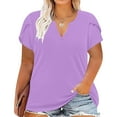 thumbnail image 2 of Womens Plus Size Shirts Short Sleeve Loose Plus Size Tee Tops V-Neck Tunic Blouse, 2 of 7
