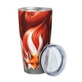 thumbnail image 2 of Salouo Red Leaf Flame Fox Print 20oz Tumbler with Lid,Stainless Steel Vacuum Insulated Tumbler Durable Insulated Coffee Mug Thermal Cup with Splash Proof Sliding Lid-Straw Three-piece Set, 2 of 8