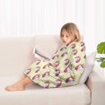 thumbnail image 4 of Yellow Striped Cartoon Unicorn Head Pattern Blanket Hoodies for Kids 6-13YR Oversize Wearable Blanket Hoodies for Boys Girls Teens, 4 of 7