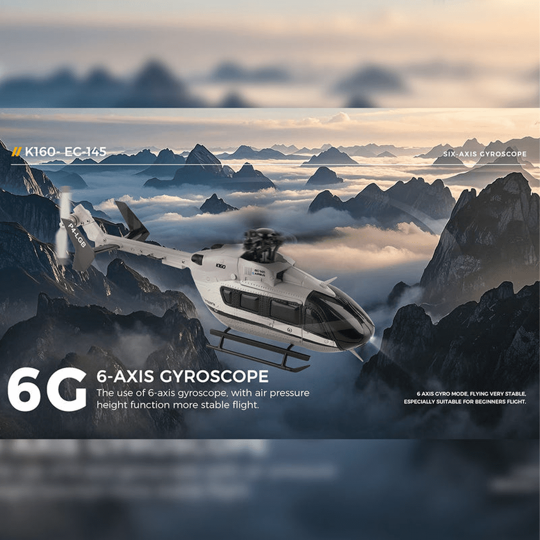 WL K160 EC-145 RC Helicopter, 2.4GHz 4CH Brushless Remote Control Helicopter 6-Axis Gyro, RTF RC Aircraft with Altitude Hold & One-Key Takeoff for Adults Beginners