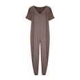 thumbnail image 5 of Pants for Women,Clearance Women's Plus Size Women's V Neck Casual Loose Pockets Strap Waistband Jumpsuit Short Sleeve Sling Jumpsuitit Loose Causal Pants, 5 of 5