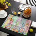 thumbnail image 3 of Easter Bunny Gnomes Placemats Set of 6, Spring Easter Eggs Floral Colorful Wood Placemats for Dining Table, Place Mats for Kitchen Tabletop, Waterproof Wipeable Dining Table Mats Set, 3 of 9