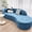 Dark Blue, variant on Stretch Semi Circle Curved Sofa Cover, Curved Couch Cover Non-Slip Modern Cloud Sectional Sofa Slipcover(Green,4seat [ 92-118 inch])