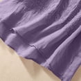 thumbnail image 5 of ClodeEU Women's Embroidered Linen Blend Sleeveless Crewneck Tank Top ,Loose Fit Casual Blouse Purple,Womens Plus XL, 5 of 8