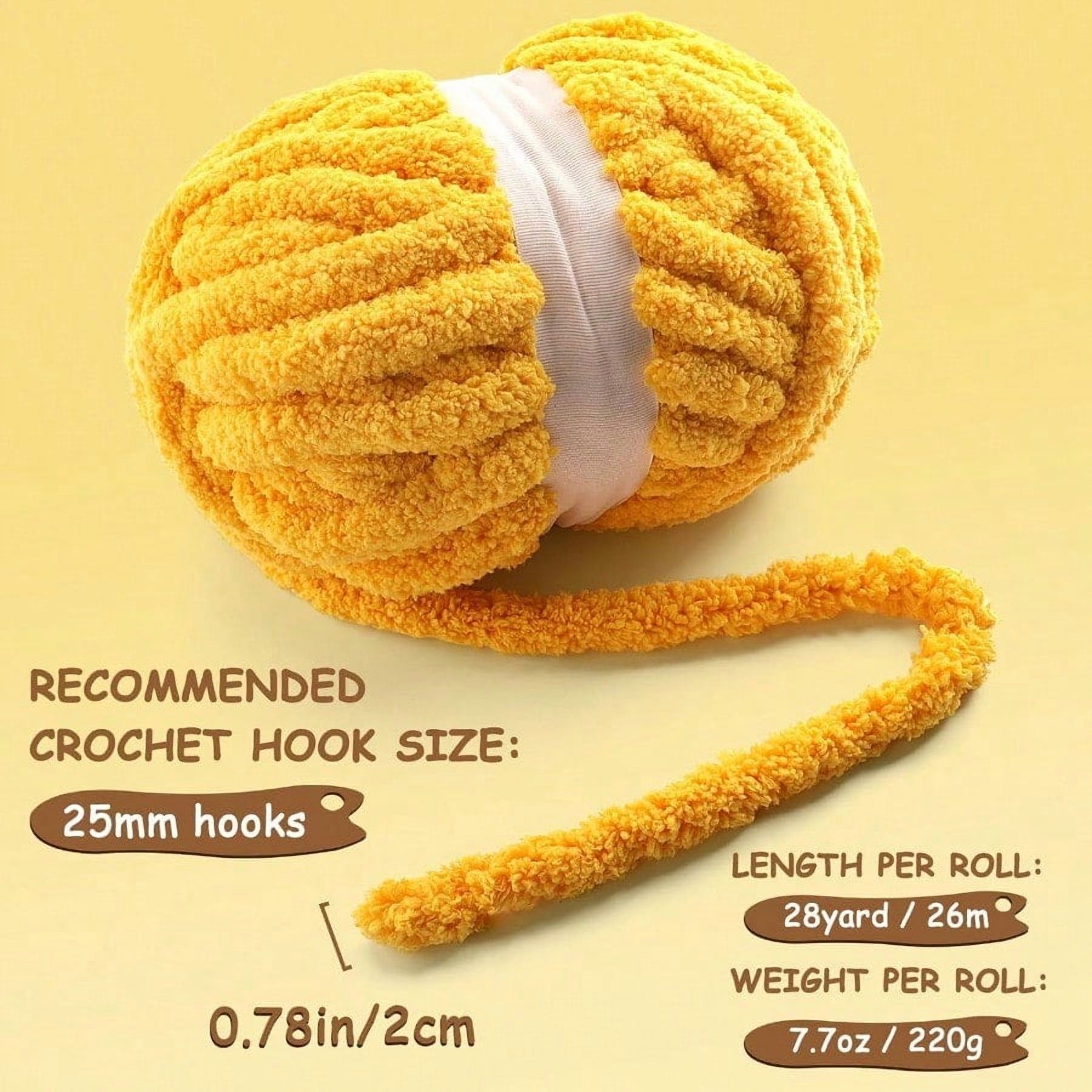 8 Pcs Chunky Yarn for Hand Knitting Chunky Chenille Yarn for Crocheting Fluffy Yarn for Crochet Jumbo Yarn for Hand Knitting 28.4 yds 7.7 oz of er Bulky Yarn Big Red
