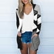 thumbnail image 1 of Cárdigan informal de manga larga con estampado para mujer, blusa holgada e informal de poliéster, 1 of 5