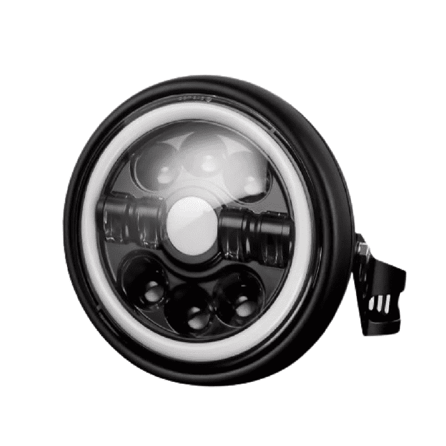 Faro Para Moto Universal De 7 Pulgadas+ Carcasa Y Soporte NEGRO