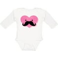 thumbnail image 3 of Inktastic Kawaii Mustache Heart Girls Long Sleeve Baby Bodysuit, 3 of 5