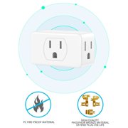 HITRENDS 3-Pack Multi Plug Outlet, 3 Outlet Wall Expander, 15A Outlet Splitter for Living Rooms and Bedrooms