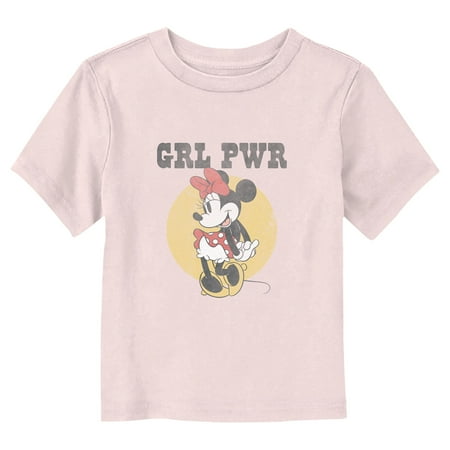 

Toddler s Mickey & Friends Minnie Girl Power Graphic Tee Light Pink 3T
