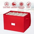thumbnail image 4 of Hold N' Storage Christmas Ornaments Storage Box Polyester with Zipper, up to 80- 3” Ornaments - Red, 4 of 8