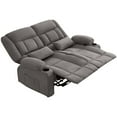thumbnail image 3 of Sesslife Recliner Loveseat, Double Manual Recliner Chair with 2 Cup Holders and Side Pockets, Modern Loveseat Recliner Couch Reclining Loveseat for Living Room, 600lbs Weight Capacity, Gray, 3 of 15