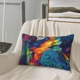 thumbnail image 5 of Lsque Vibrant Rainbow Parrot Fantasy Pattern Pillow Case – Soft & Cozy Throw Pillow Cover, Hypoallergenic Cushion Case for Sleeping Women with Envelope Closure-16"x24", 5 of 6