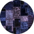 thumbnail image 1 of Ahgly Company Indoor Round Patchwork Blue Transitional Area Rugs, 6' Round, 1 of 4