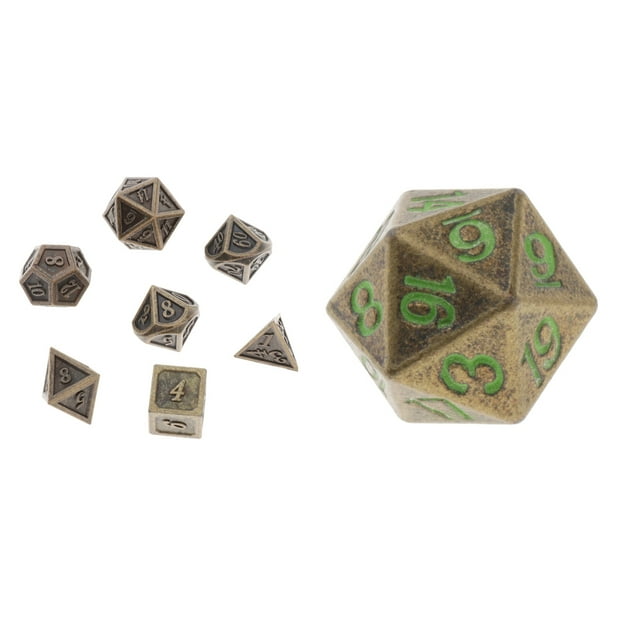 Dados De Metal Poliédricos De 8 Uds Para Juegos De Mesa RPG De Pathfinder DnD A Escala De Dragón Sunnimix Juego de dados poliédricos