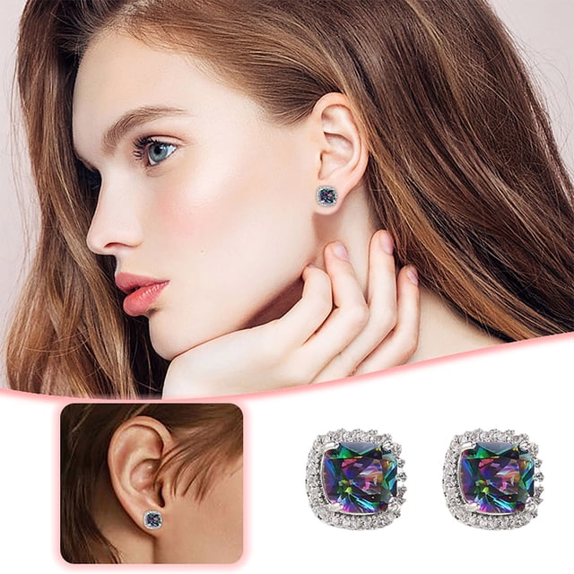 Hearth & Gear Boucles d'Oreilles Colorées Style Coréen pour Femmes, Boucles d'Oreilles Européennes et à la Mode, Grandes Boucles d'Oreilles pour Femmes, Boucles d'Oreilles Plates pour Filles