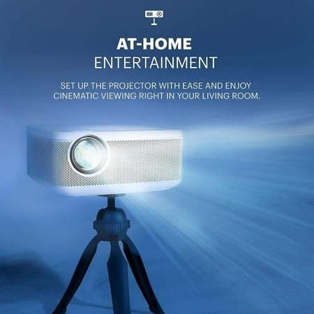 Kodak - FLIK X10  Full HD Multimedia Projector Kit, 1080p Portable Home Theater Bundle with 100” Projection Screen - White