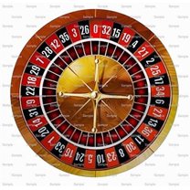 1/4 Sheet Cake - Casino Roulette Wheel - Edible Cake or Cupcake Topper - D10022