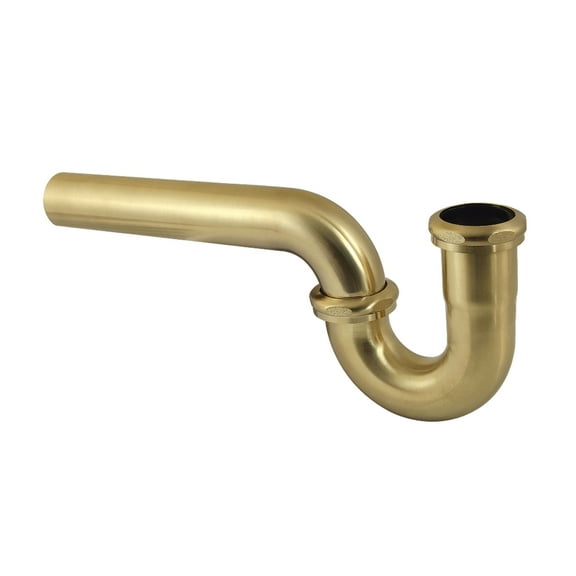 Kingston Brass CC1127 1-1/2" P-Trap without Flange, 13-1/16" Length, 18 Gauge, Brushed Brass