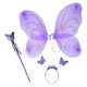 thumbnail image 3 of Disfraz de hada para niña, varita de ángel, alas de mariposa, diadema de mariposa para cosplay Púrpura, 3 of 9