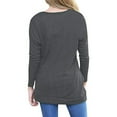 thumbnail image 4 of Pompotops T-Shirt Décontracté à Col Rond pour Femmes Manches Longues Ample Blouse Unie, 4 of 7