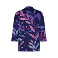 thumbnail image 4 of Women's Floal Printing Spring Elegant Shirts Round Neck Blouse 3/4 Sleeve Tunic Tops Loose Fit Flowy Y2K Tops Dressy Casual Vintage Fashion 2024 Summer Clothes for Teen Girls Purple T Shirts XXXXL, 4 of 5