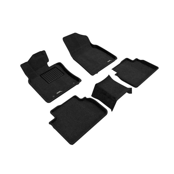 3D MAXpider Custom Fit Elegant Floor Mat (Black) for 2018-2021 Toyota Camry - 1ST Row 2ND Row