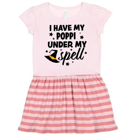 

Inktastic I Have My Poppi Under My Spell with Cute Witch Hat Gift Toddler Girl Dress
