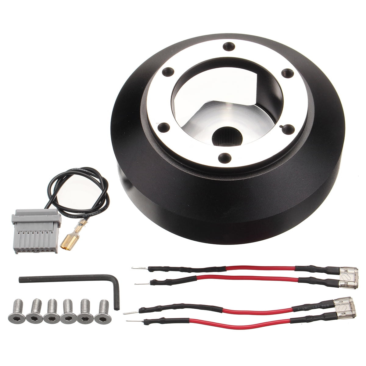 Kyostar Black Aluminum Steering Wheel Short Hub Adapter Quick Release Boss Kit for Nissan 350Z Z33 370Z G35 G37 SER SRK-141H