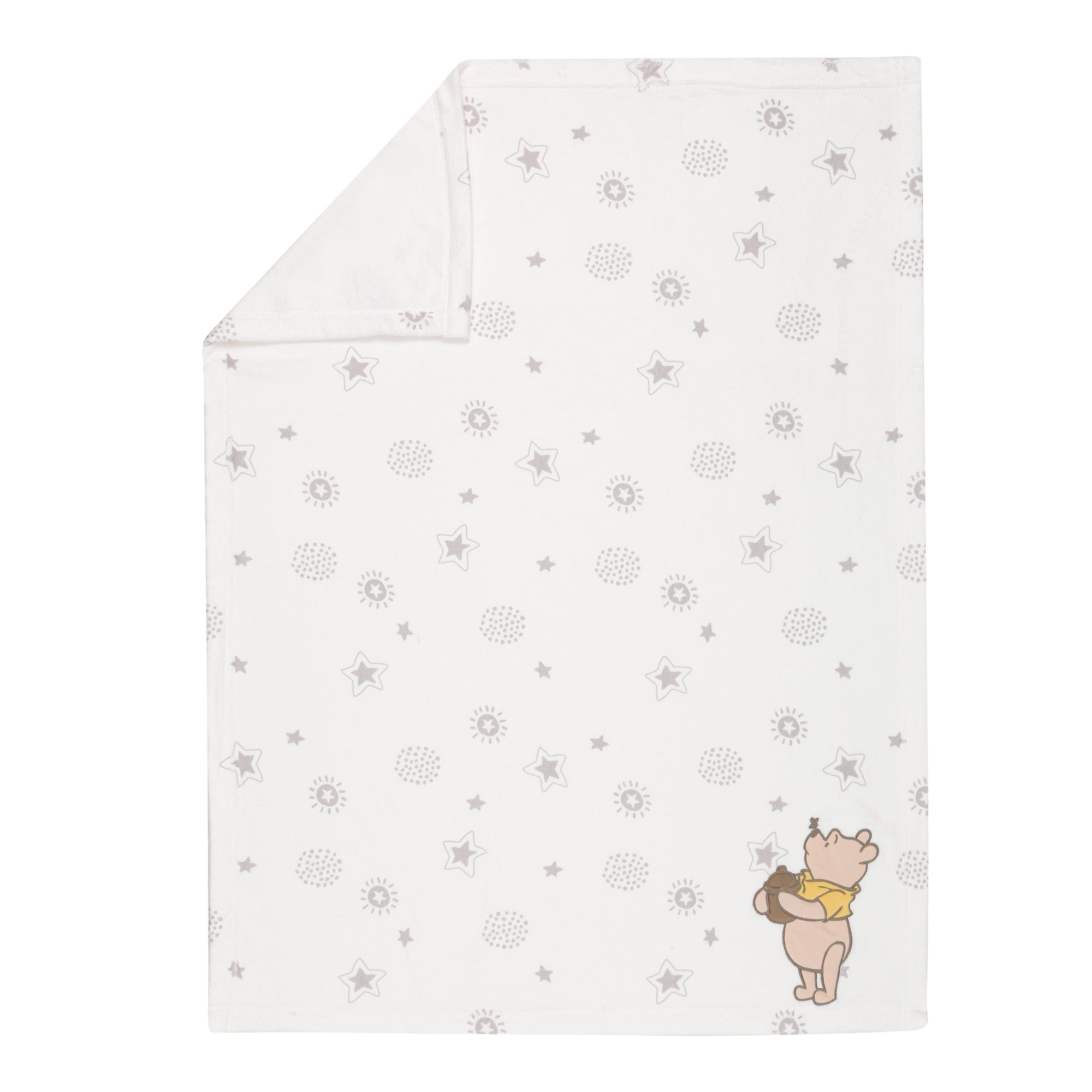 Lambs & Ivy Disney Baby WINNIE THE POOH Cream Fleece Appliqued Baby Blanket